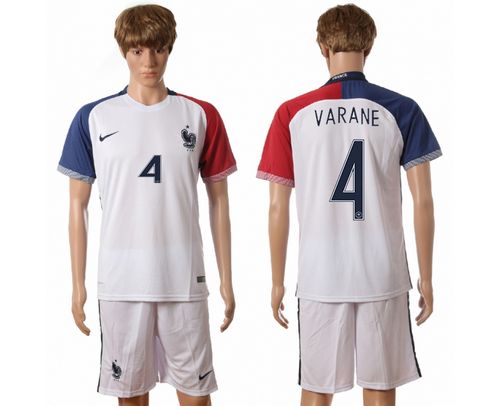 France #4 Varane Away Soccer Country Jersey