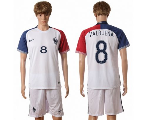 France #8 Valbuena Away Soccer Country Jersey