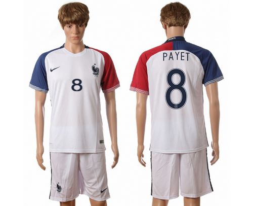 France #8 Payet Away Soccer Country Jersey