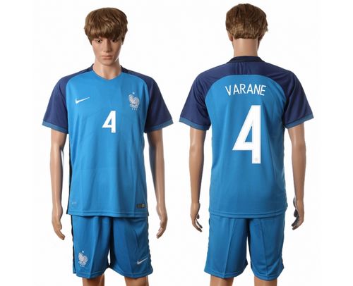 France #4 Varane Home Soccer Country Jersey