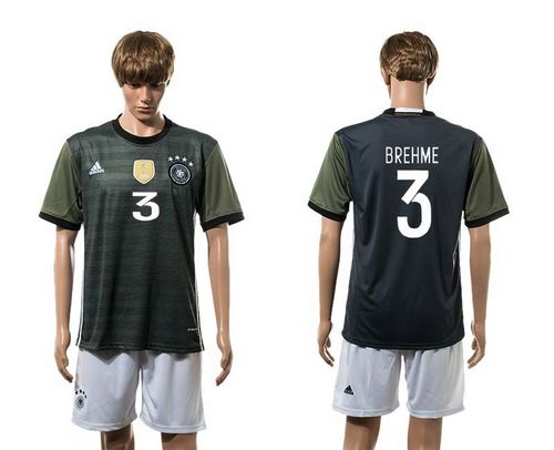 Germany #3 Brehme Away Soccer Country Jersey