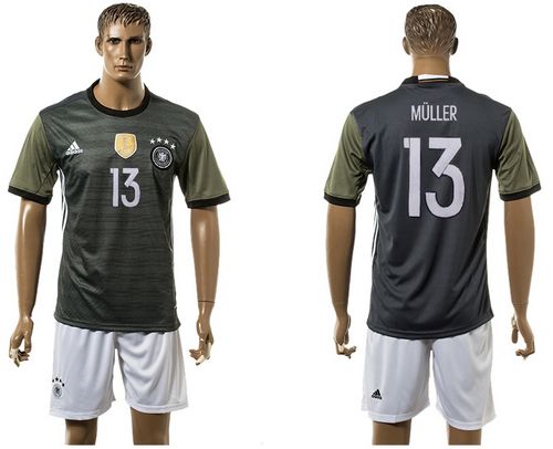 Germany #13 Muller Away Soccer Country Jersey