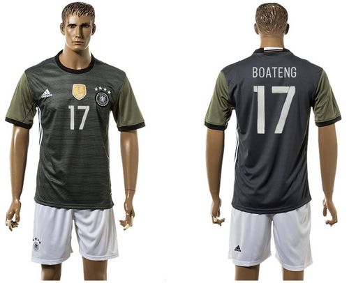 Germany #17 Boateng Away Soccer Country Jersey