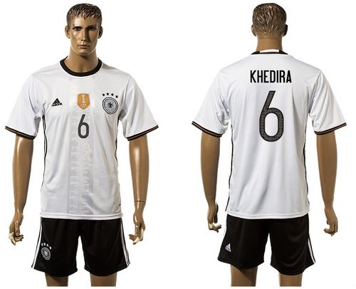 Germany #6 Khedira White Home Soccer Country Jersey