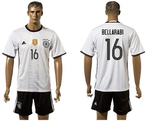 Germany #16 Bellarabi White Home Soccer Country Jersey
