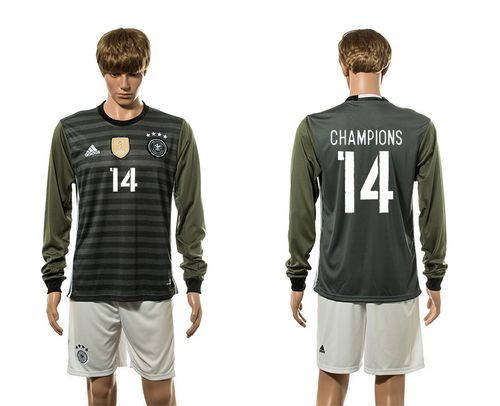 Germany #14 Champions Away Long Sleeves Soccer Country Jersey