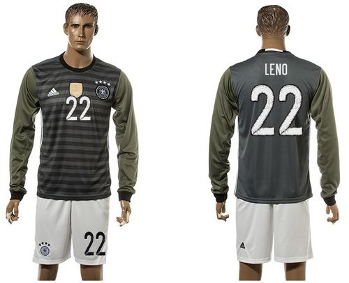 Germany #22 Leno Away Long Sleeves Soccer Country Jersey