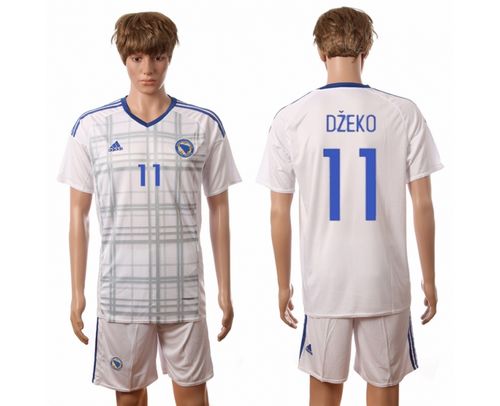 Bosnia Herzegovina #11 Dzeko Away Soccer Country Jersey