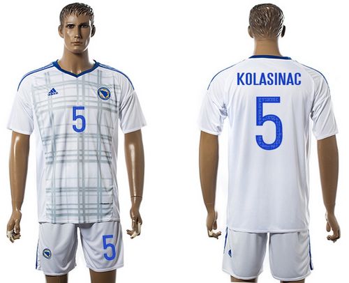 Bosnia Herzegovina #5 Kolasinac Away Soccer Country Jersey