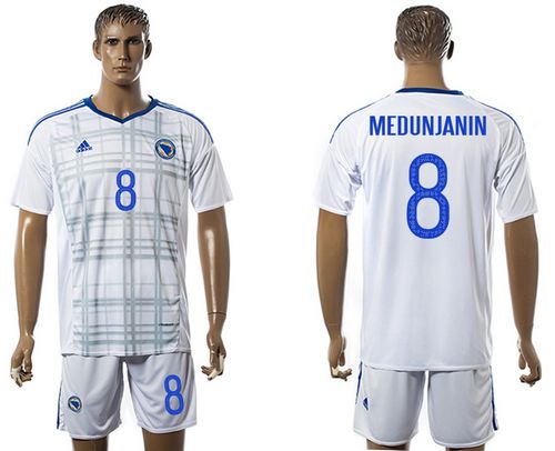 Bosnia Herzegovina #8 Medunjanin Away Soccer Country Jersey