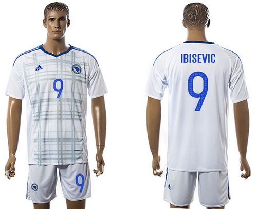 Bosnia Herzegovina #9 Ibisevic Away Soccer Country Jersey