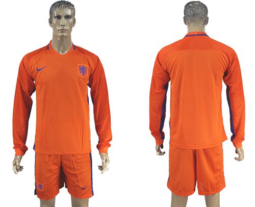 Holland Blank Home Long Sleeves Soccer Country Jersey