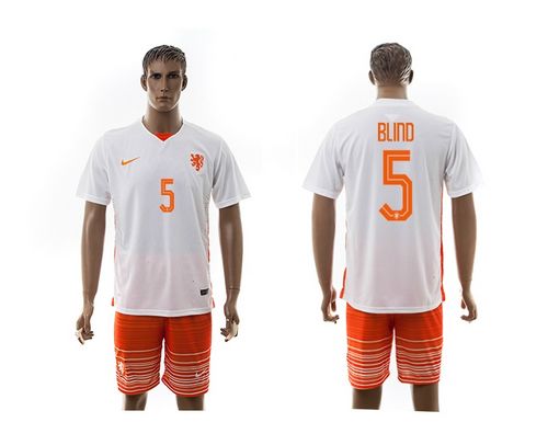 Holland #5 Blind Away Soccer Country Jersey