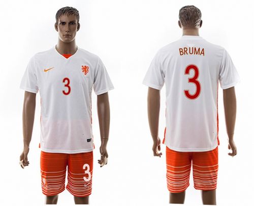 Holland #3 Bruma Away Soccer Country Jersey