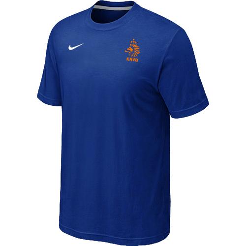 Holland 2014 World Small Logo Soccer T Shirts Blue