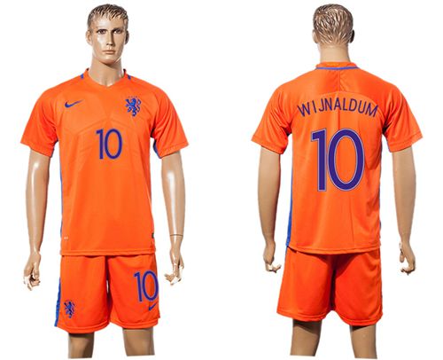 Holland #10 Wijnaldum Home Soccer Country Jersey
