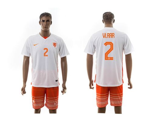 Holland #2 Vlaar Away Soccer Country Jersey