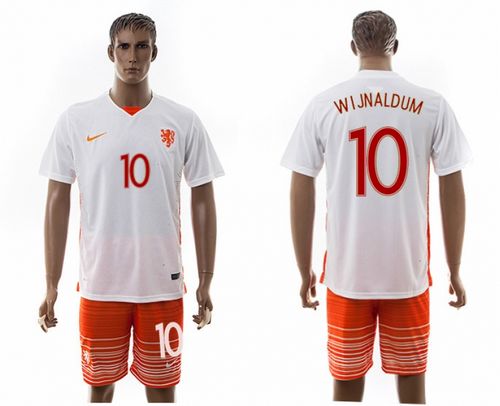 Holland #10 Wijnaldum Away Soccer Country Jersey