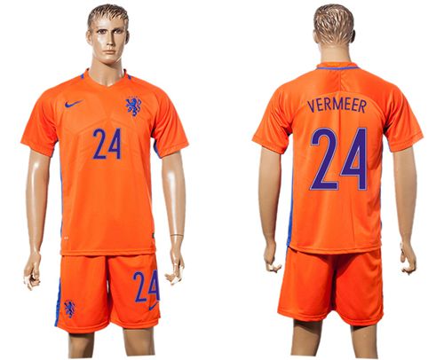 Holland #24 Vermeer Home Soccer Country Jersey