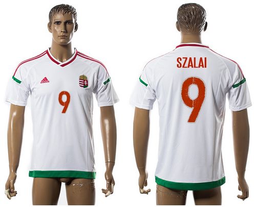 Hungary #9 Szalai Away Soccer Country Jersey