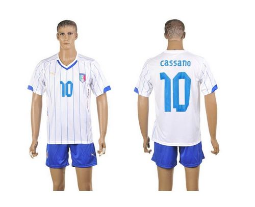 Italy #10 Antonio Cassano White Away World Cup Soccer Country Jersey