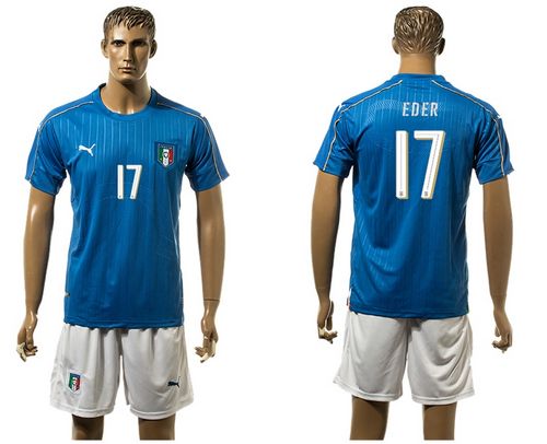 Italy #17 EDER Blue Home Soccer Country Jersey