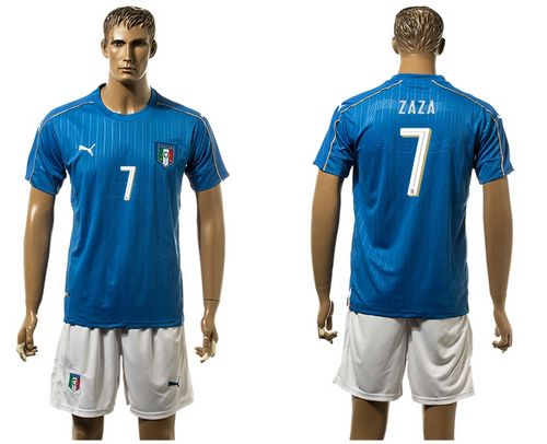 Italy #7 Zaza Blue Home Soccer Country Jersey