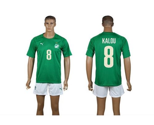 Cote d'lvoire #8 Kalou Away Soccer Country Jersey