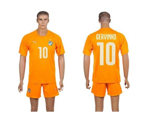 Cote d'lvoire #10 Gervinho Home World Cup Soccer Country Jersey
