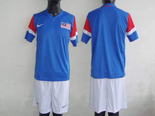 Malaysia Blank Blue 2011/2012 Away Soccer Country Jersey