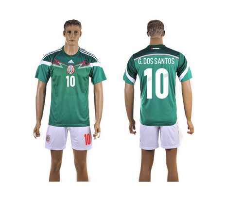 Mexico #10 G.Dos Santos Green Home Soccer Country Jersey