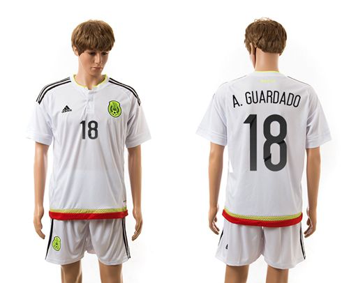 Mexico #18 A.Guardado Away Soccer Country Jersey