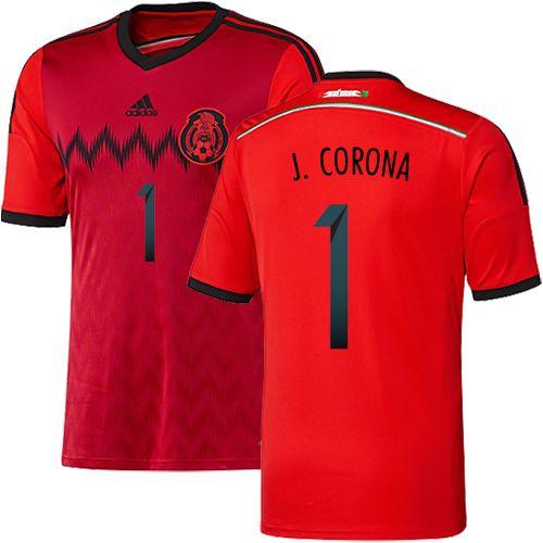 Mexico #1 Jose Corona Red Away Soccer Country Jersey