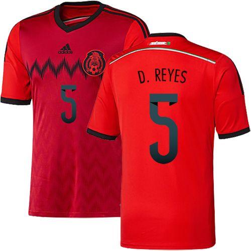Mexico #5 Diego Reyes Red Away Soccer Country Jersey