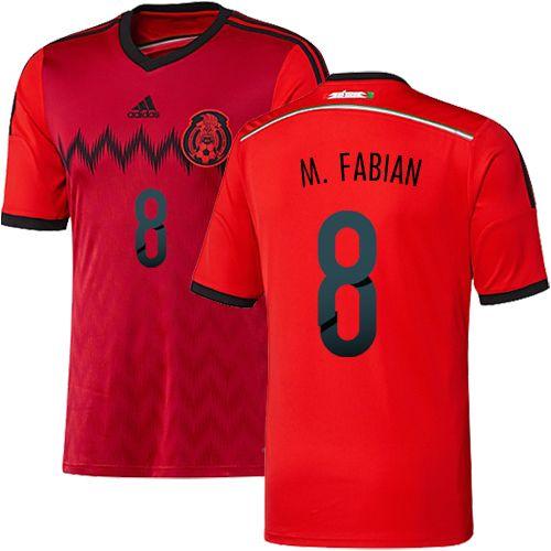 Mexico #8 Marco Fabian Red Away Soccer Country Jersey