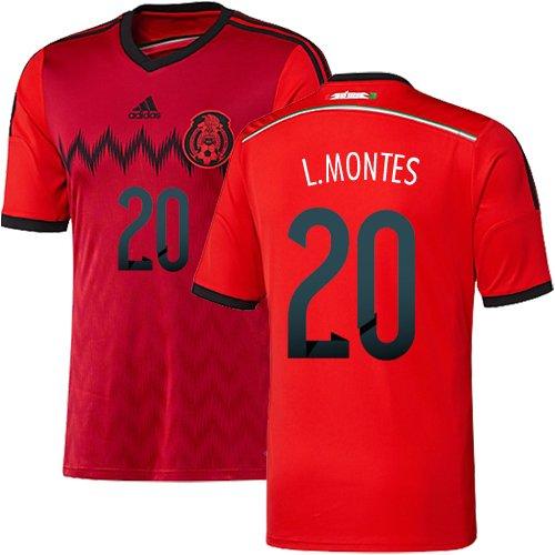 Mexico #20 Luis Montes Red Away Soccer Country Jersey