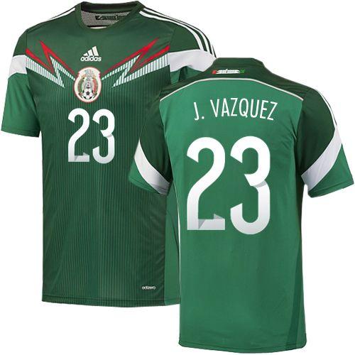 Mexico #23 Juan Vazquez Green Home Soccer Country Jersey