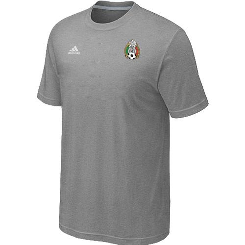  Mexico 2014 World Small Logo Soccer T Shirts Light Grey