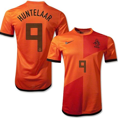 Netherlands #9 Klaas Jan Huntelaar Orange Home Soccer Country Jersey