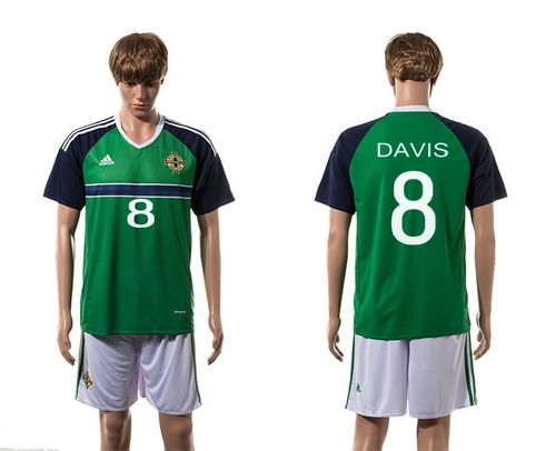Northern Ireland #8 Davis Green Home Soccer Country Jersey