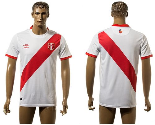 Peru Blank White Home Soccer Country Jersey