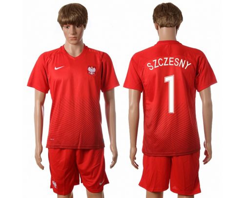 Poland #1 Szczesny Away Soccer Country Jersey