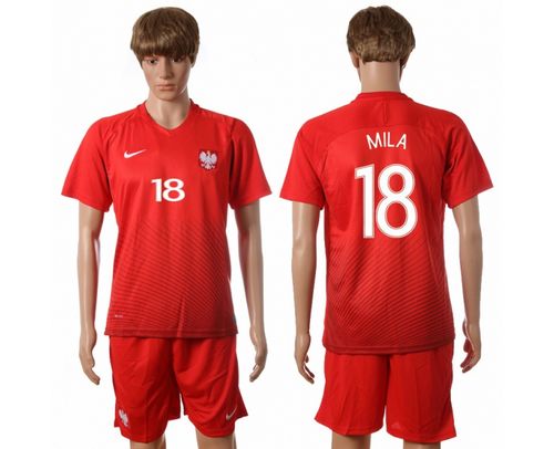 Poland #18 Mila Away Soccer Country Jersey