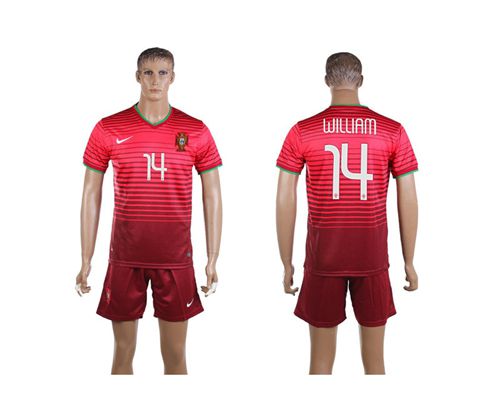 Portugal #14 William Home Soccer Country Jersey