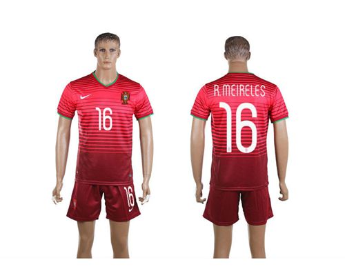 Portugal #16 R.Meireles Home Soccer Country Jersey