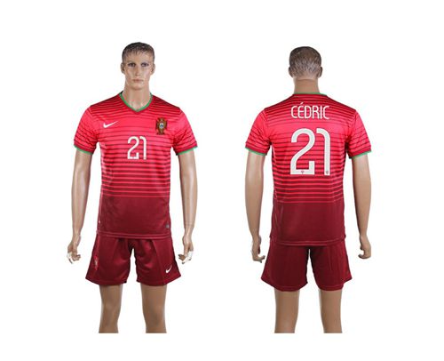 Portugal #21 Cedric Home Soccer Country Jersey