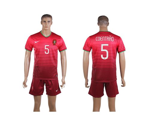 Portugal #5 Coentrao Home Soccer Country Jersey