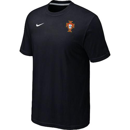  Portugal 2014 World Small Logo Soccer T Shirts Black
