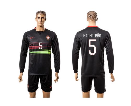 Portugal #5 F.Coentrao Away Long Sleeves Soccer Country Jersey