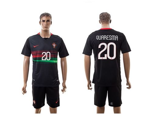 Portugal #20 Quaresma Away Soccer Country Jersey